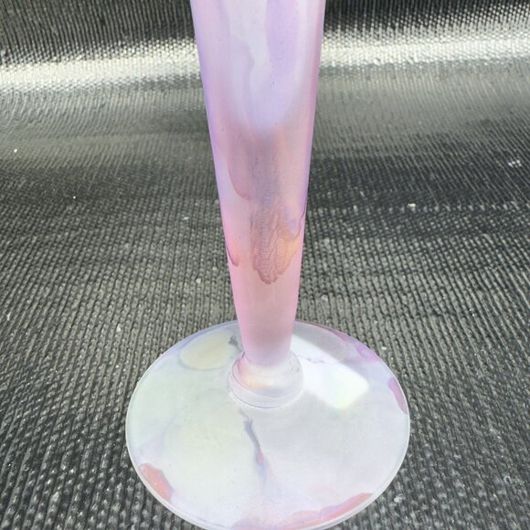 Deco Art Designs Canada Hand Crafted Art Glass Vase Multicolored Swung Vase VTG - Picture 6 of 12